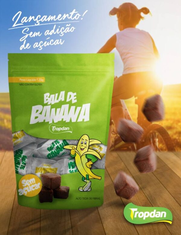 Balas de banana sem adição de açúcar - Pacotes com 120g 2