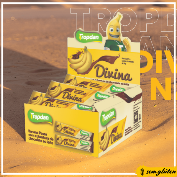 Banana Passa coberta com chocolate ao leite 28g - Display com 24 unidades 6