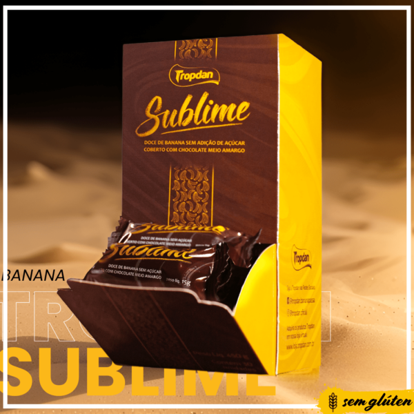 Sublime - Doce De Banana S/ Açúcar Coberto Chocolate Meio Amargo Display 30 unidades 1